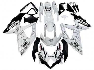 Cheap 2008-2010 Suzuki GSXR 600 / GSXR 750 Motorcycle Fairings - White Black Alstare Corona Extra Motul