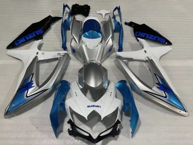 Cheap 2008-2010 Suzuki GSXR 600 / GSXR 750 Motorcycle Fairings - White Silver Light Blue Black
