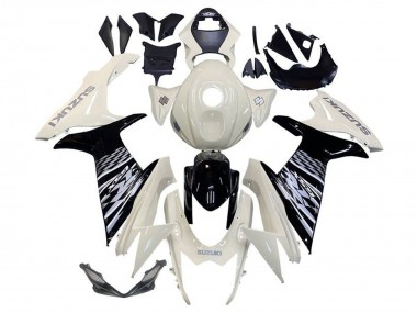 Cheap 2011-2024 Suzuki GSXR 600 / GSXR 750 Motorcycle Fairing - White Glossy Black