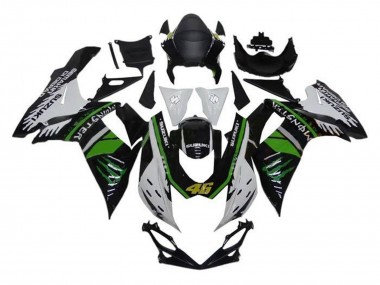 Cheap 2011-2024 Suzuki GSXR 600 / GSXR 750 Motorcycle Fairings - White Green Black Monster 46