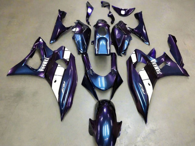 2021-2024 Yamaha YZF R7 Motorcycle Fairings - Chameleon Blue Purple White