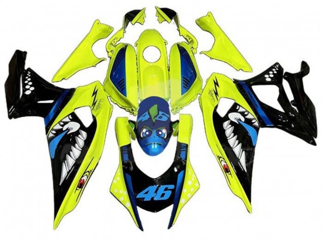 2021-2024 Yamaha YZF R7 Motorcycle Fairings - Yellow Black Shark
