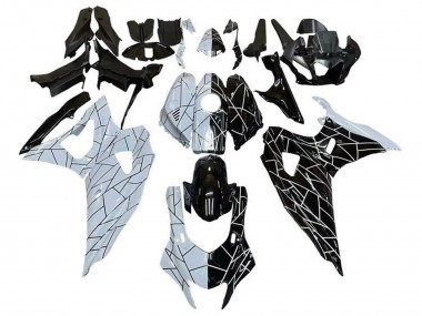 Cheap 2021-2024 Yamaha YZF R7 Motorcycle Fairings - White Black Split Stripe