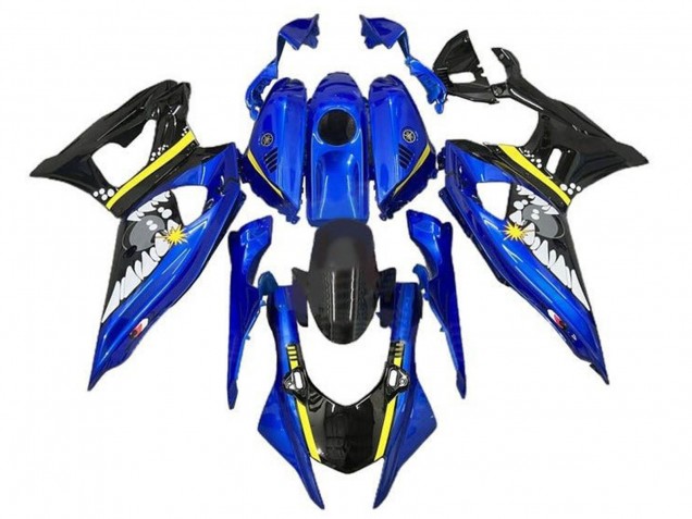 2021-2024 Yamaha YZF R7 Motorcycle Fairings - Blue Black Yellow Shark