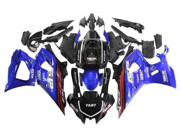 2021-2024 Yamaha YZF R7 Motorcycle Fairings - Black Blue Red Stripe
