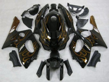 Cheap 1996-2007 Yamaha YZF600R Thundercat Motorcycle Fairings - Black Dark Gold Flame