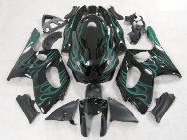 Cheap 1996-2007 Yamaha YZF600R Thundercat Motorcycle Fairings - Black Green Flame