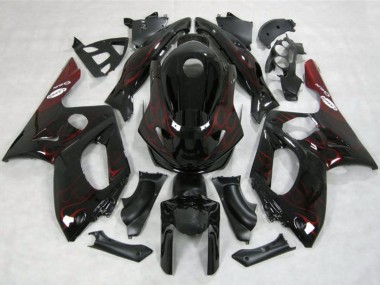 Cheap 1996-2007 Yamaha YZF600R Thundercat Motorcycle Fairings - Glossy Black Red Flame