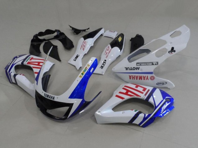 1997-2007 Yamaha YZF 1000R Thunderace Motorcycle Fairings - White Blue Red Fiat