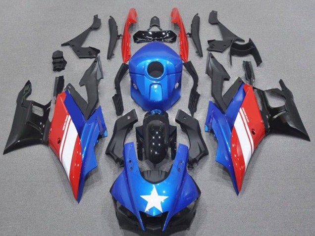 2019-2021 Yamaha YZF R3/R25 Motorcycle Fairings - Blue Red White Star