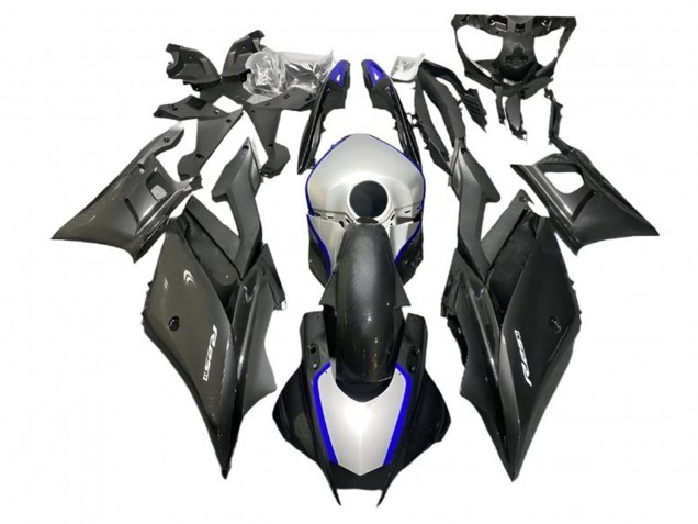 2022-2024 Yamaha YZF R3/R25 Motorcycle Fairings - Silver Blue Black Carbon Fiber Style