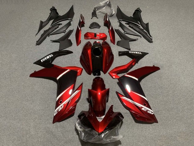 2022-2024 Yamaha YZF R3/R25 Motorcycle Fairings - Red White Glossy Black