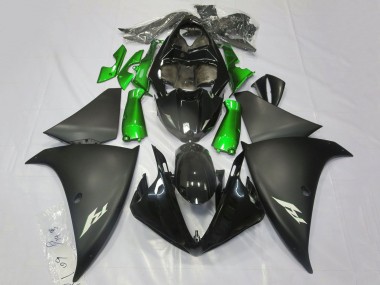 Cheap 2009-2011 Yamaha YZF 1000 R1 Motorcycle Fairings - Glossy Black Matte Black Green
