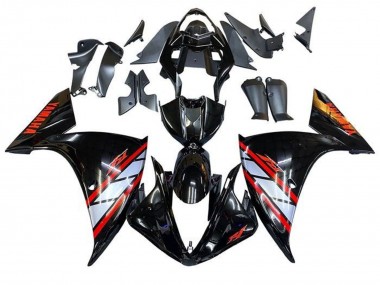 Cheap 2009-2011 Yamaha YZF 1000 R1 Motorcycle Fairings - Glossy Black Silver Red Stripe