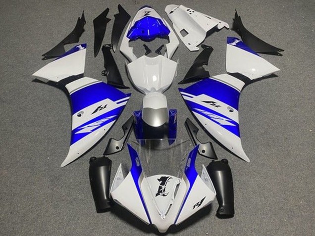 2009-2011 Yamaha YZF 1000 R1 Motorcycle Fairings - White Blue Silver Black Stripe