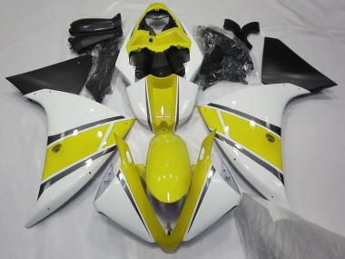 Cheap 2009-2011 Yamaha YZF 1000 R1 Motorcycle Fairings - White Yellow Matte Black