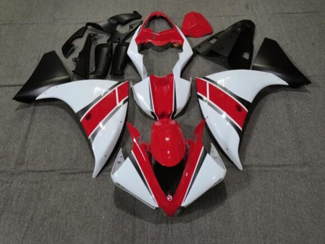 2012-2014 Yamaha YZF 1000 R1 Motorcycle Fairings - Red White Matte Black