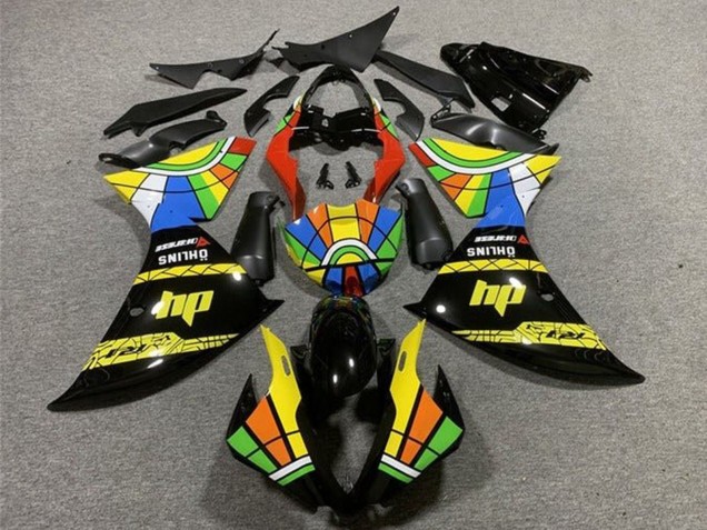2012-2014 Yamaha YZF 1000 R1 Motorcycle Fairings - Glossy Black Yellow Red Blue Green HP Color Wheel