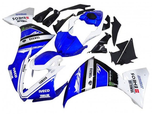 2012-2014 Yamaha YZF 1000 R1 Motorcycle Fairings - Blue White Black Green IVECO Yamalube Monster