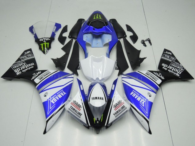 2012-2014 Yamaha YZF 1000 R1 Motorcycle Fairings - White Blue Black Green Monster Yamalube