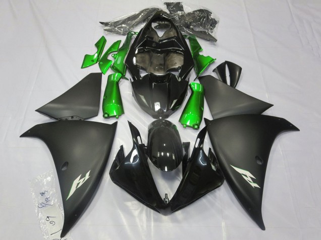 2012-2014 Yamaha YZF 1000 R1 Motorcycle Fairings - Glossy Black Matte Black Green