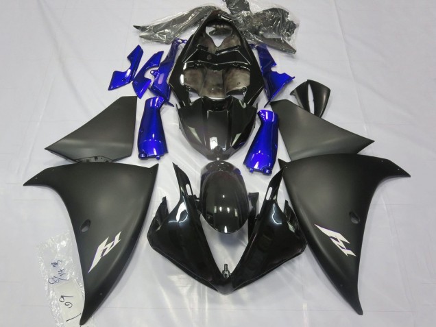 2012-2014 Yamaha YZF 1000 R1 Motorcycle Fairings - Glossy Black Matte Black Blue