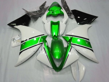 Cheap 2012-2014 Yamaha YZF 1000 R1 Motorcycle Fairings - White Green Glossy Black