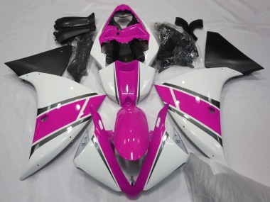 Cheap 2012-2014 Yamaha YZF 1000 R1 Motorcycle Fairings - White Pink Matte Black