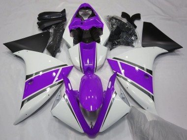 Cheap 2012-2014 Yamaha YZF 1000 R1 Motorcycle Fairings - White Purple Matte Black