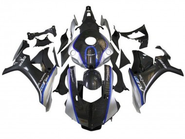 Cheap 2015-2019 Yamaha YZF 1000 R1 Motorcycle Fairings - Faux Carbon Fiber Silver Blue R1M