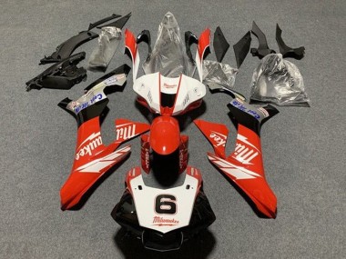 Cheap 2015-2019 Yamaha YZF 1000 R1 Motorcycle Fairings - White Red Black Milwaukee