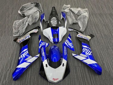 Cheap 2015-2019 Yamaha YZF 1000 R1 Motorcycle Fairings - White Blue Black Milwaukee