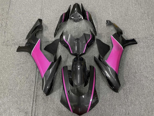 2015-2019 Yamaha YZF 1000 R1 Motorcycle Fairings - Faux Carbon Fiber Pink