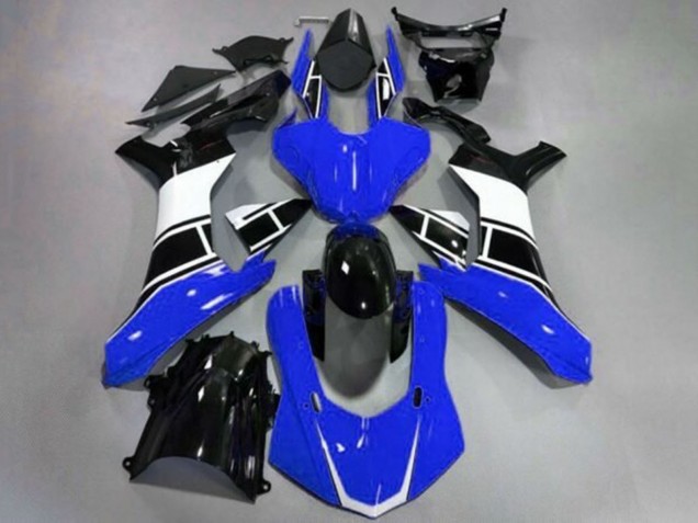 2015-2019 Yamaha YZF 1000 R1 Motorcycle Fairing - Blue White Glossy Black