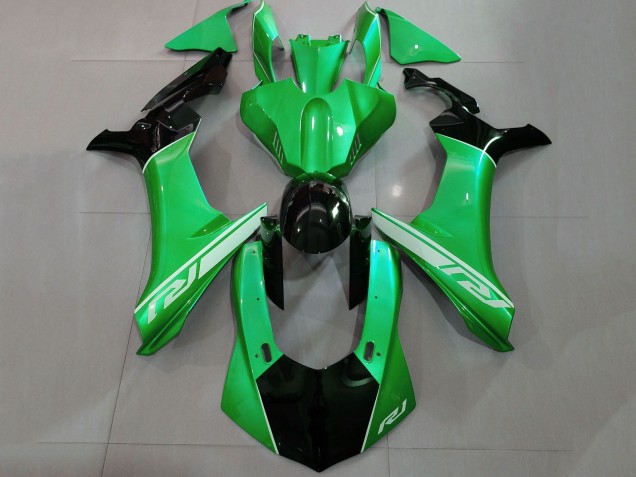 2015-2019 Yamaha YZF 1000 R1 Motorcycle Fairings - Green Glossy Black Silver