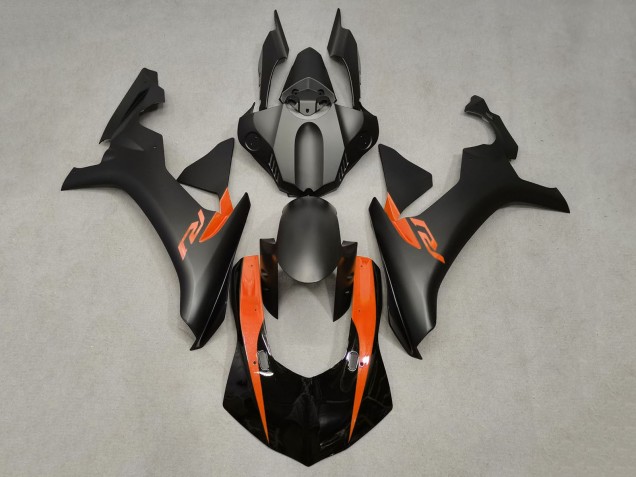2015-2019 Yamaha YZF 1000 R1 Motorcycle Fairings - Matte Black Glossy Black Orange