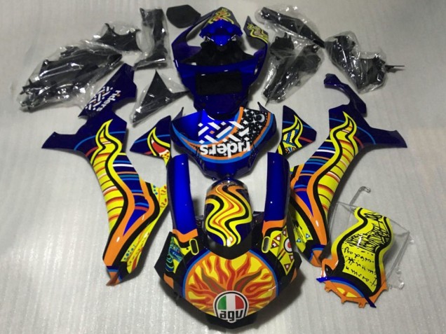 2015-2019 Yamaha YZF 1000 R1 Motorcycle Fairings - Blue Yellow Orange Tribal Sun