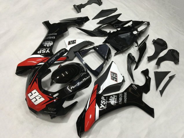 2015-2019 Yamaha YZF 1000 R1 Motorcycle Fairings - Glossy Black White Red ENEOS Motul YSP 99