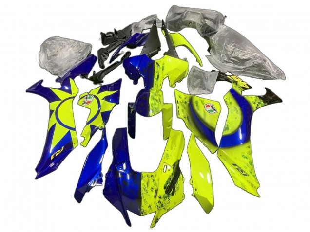 2020-2025 Yamaha YZF 1000 R1 Motorcycle Fairings - Blue Yellow Sun Moon