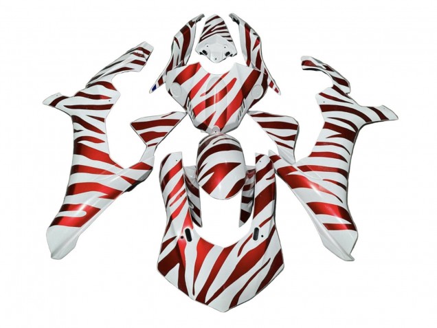 2020-2025 Yamaha YZF 1000 R1 Motorcycle Fairings - White Red Zebra