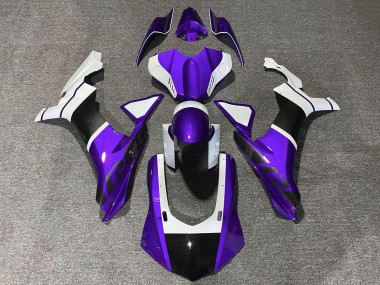 Cheap 2020-2025 Yamaha YZF 1000 R1 Motorcycle Fairings - Purple White Faux Carbon Fiber