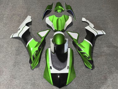 Cheap 2020-2025 Yamaha YZF 1000 R1 Motorcycle Fairings - White Green Faux Carbon Fiber