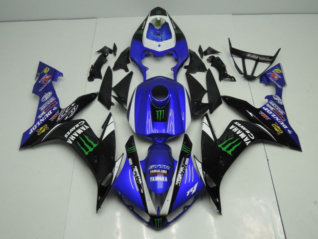 2004-2006 Yamaha YZF 1000 R1 Motorcycle Fairings - Blue White Black Green Monster Energy