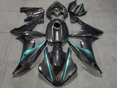 Cheap 2004-2006 Yamaha YZF 1000 R1 Motorcycle Fairings - Carbon Fiber Style Teal Green