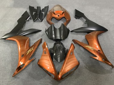 Cheap 2004-2006 Yamaha YZF 1000 R1 Motorcycle Fairings - Orange Faux Carbon Fiber Matte Black