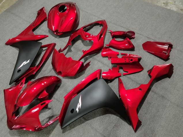 2004-2006 Yamaha YZF 1000 R1 Motorcycle Fairings - Red Matte Black