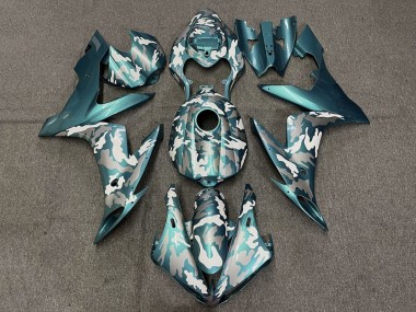 Cheap 2004-2006 Yamaha YZF 1000 R1 Motorcycle Fairings - Teal Green White Grey Camouflage
