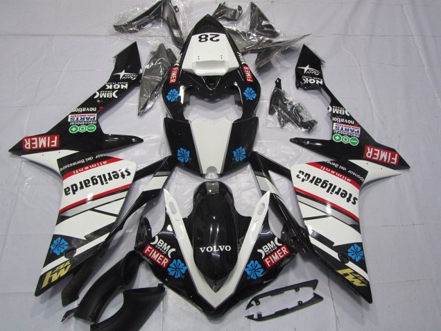 2007-2008 Yamaha YZF 1000 R1 Motorcycle Fairings - Glossy Black White Red Blue Volvo Sterilgarda Fimer