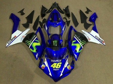 Cheap 2007-2008 Yamaha YZF 1000 R1 Motorcycle Fairings - Blue White Black Green MoviStar Monster ENEOS