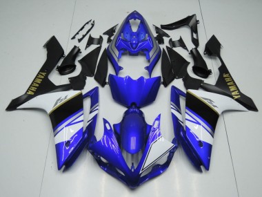 Cheap 2007-2008 Yamaha YZF 1000 R1 Motorcycle Fairings - Blue White Black Gold Decal